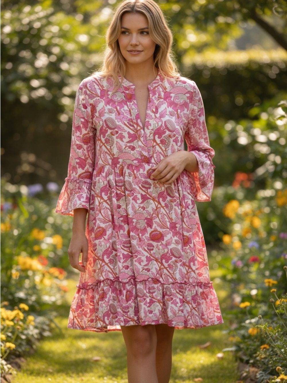 Place du Soleil Pink Floral Dress